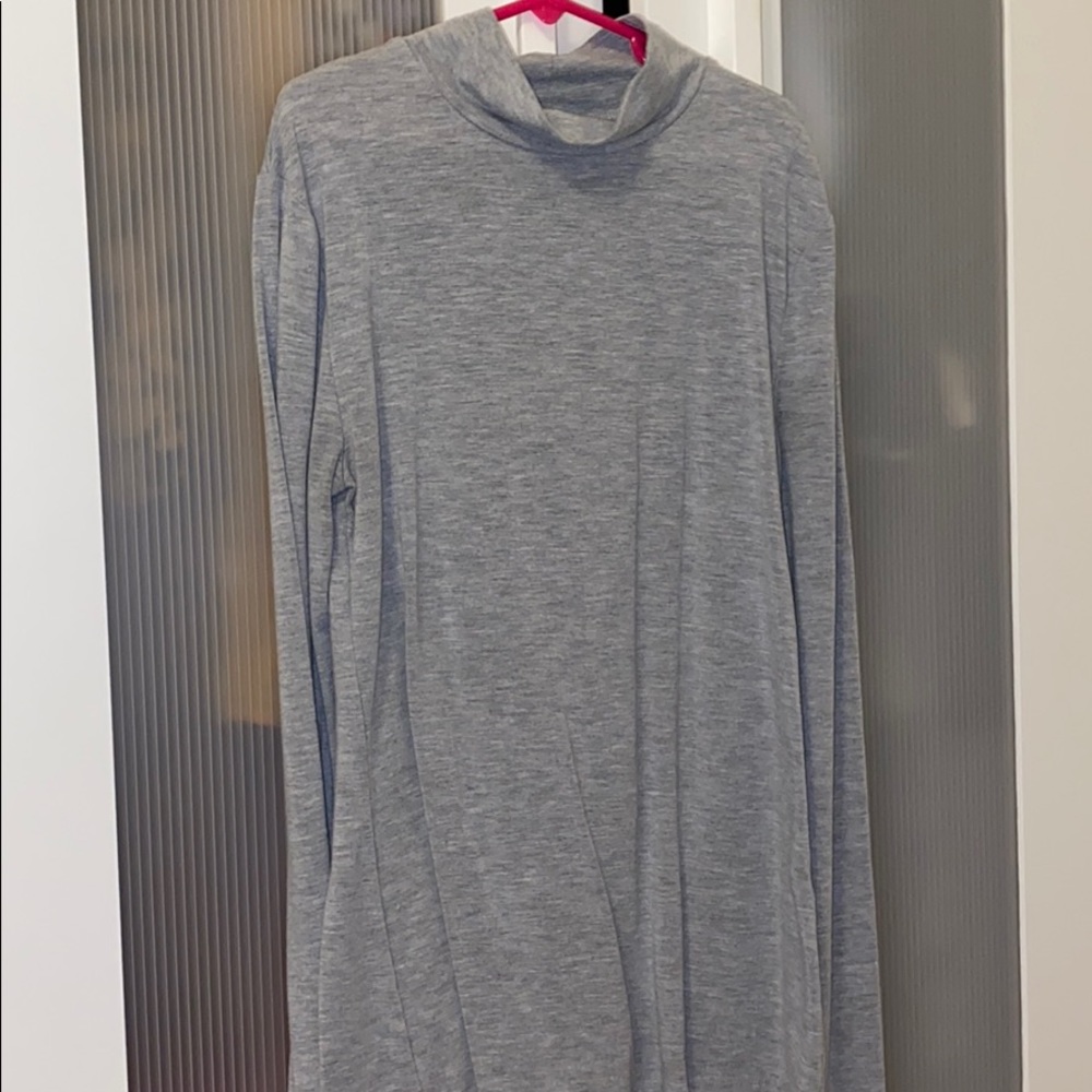 Grey long sleeve mock neck top